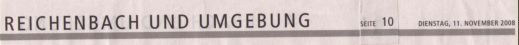 Voigtlandanzeiger vom 11.11.2008